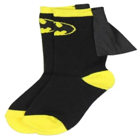DC Comics Superhero Batman Superman The Flash Youth Boys Caped Crew Socks image {3}