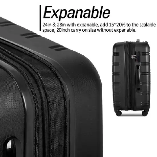 3 PCS Luggage Set, Hardside Spinner Suitcase with TSA Lock (20/24/28)-ModernLuxe image {6}