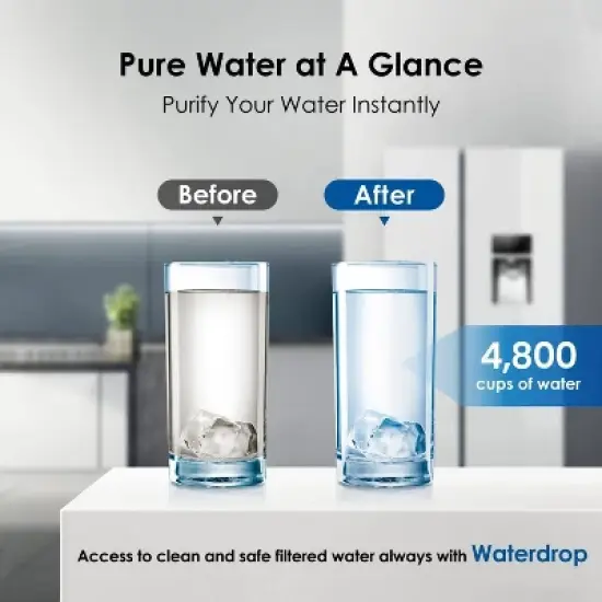 Waterdrop 4pk Plus WDP-F13 Replacement for GE MWF Refrigerator Water Filter image {5}
