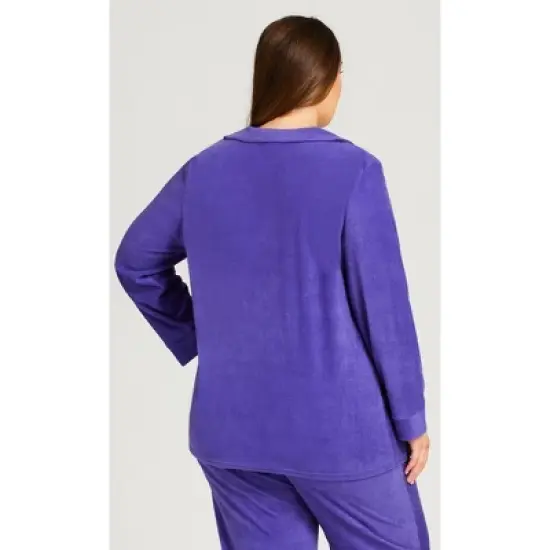 Women's Plus Size Button Up Top - lilac | AVENUE image {1}