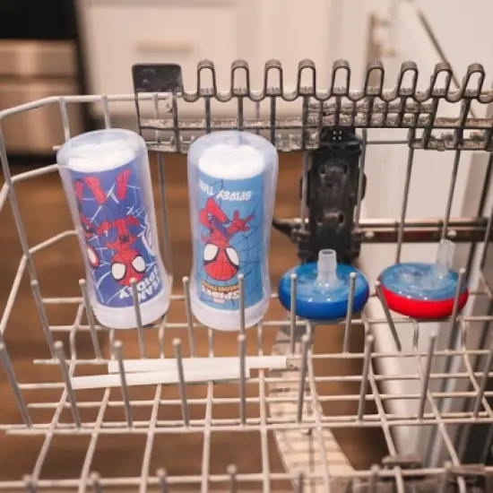 The First Years Marvel 9oz Spidey & Friends Spill Proof Insulated Straw Sippy Cups - 2pk image {4}