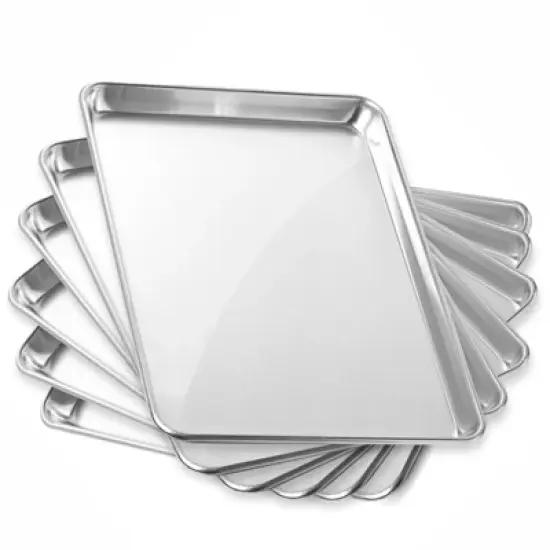 GRIDMANN Commercial Grade Aluminium Cookie Sheet Baking Tray - 6 Pans image {8}