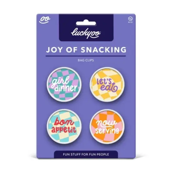 Fred & Friends 4pk Luckyoo Joy of Snacking Bag Clips image {2}