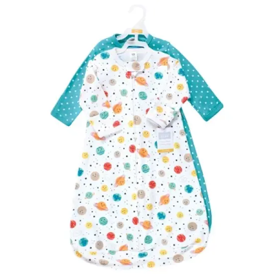 Hudson Baby Cotton Long-Sleeve Wearable Sleeping Bag, Sack, Blanket, Happy Planets image {1}