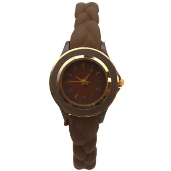 Olivia Pratt Braided Silicone Band Women Watch image {4}