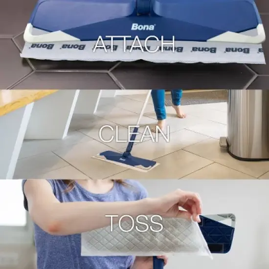 Bona Lemon Mint Cleaning Products Mop Refill Multi Surface Wet Mopping Cloths - 12ct image {4}