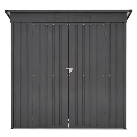 LOVMOR 6 x 4 ft Outdoor Storage Shed, All Weather Tool Shed for Garden, Backyard, Lawn, Black image {2}