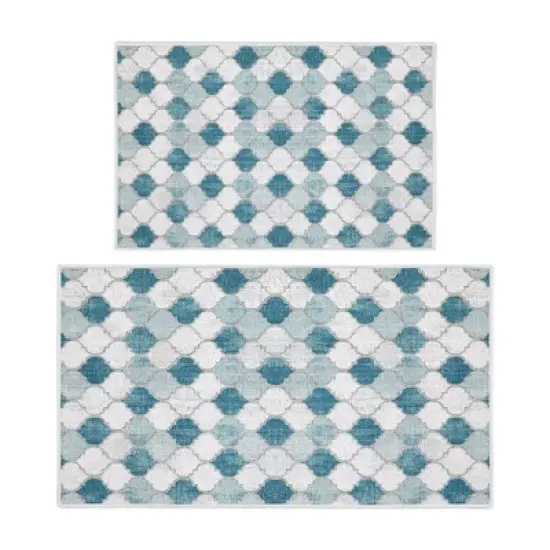 Sussexhome Non Skid Washable Kitchen Runner Rugs Set of 2 - Multipurpose Low Pile Area Rugs for Laundry Room, Entryway, Bathroom - Set of 44 x 24 and 31.5 x 20 Inches Floor Mats image {13}
