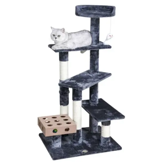 Go Pet Club 45" IQ Busy Box Cat Tree with Sisal Covered Scratching Posts SF052 image {3}