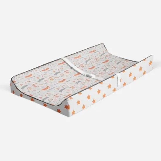 Bacati - Basketball Orange/Gray Muslin Changing Pad Cover image {1}