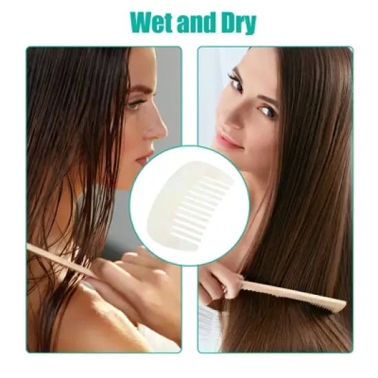 Unique Bargains Anti-Static Pocket Size Wide Tooth for Thick Curly Hair Detangling Comb 1 Pc image {4}