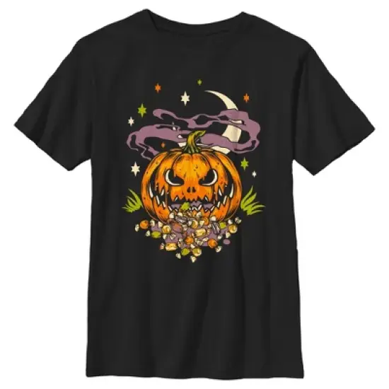 Boy's Lost Gods Halloween Jack-O'-Lantern Candy T-Shirt image {4}