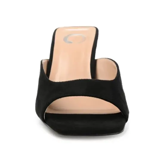 Journee Collection Womens Larna Slip On Kitten Heel Open Toe Pumps image {5}