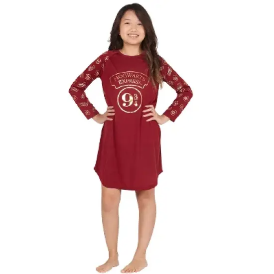 HARRY POTTER 9 3/4 Hogwarts Express Raglan Nightgown Red image {4}