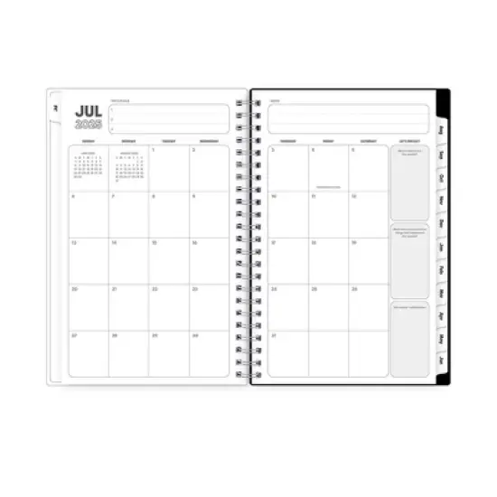 Blue Sky 5"x8" 2025-2026 Weekly/Monthly Wirebound Planner Celestial Confetti Black image {5}