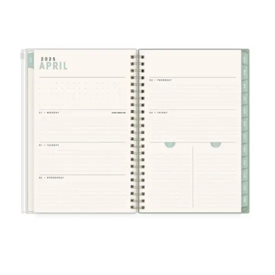 Blue Sky Brook Gossen Planner PP with Zip Pouch 5"x8" Weekly/Monthly Wirebound (15 Month) Green Check Undated image {4}