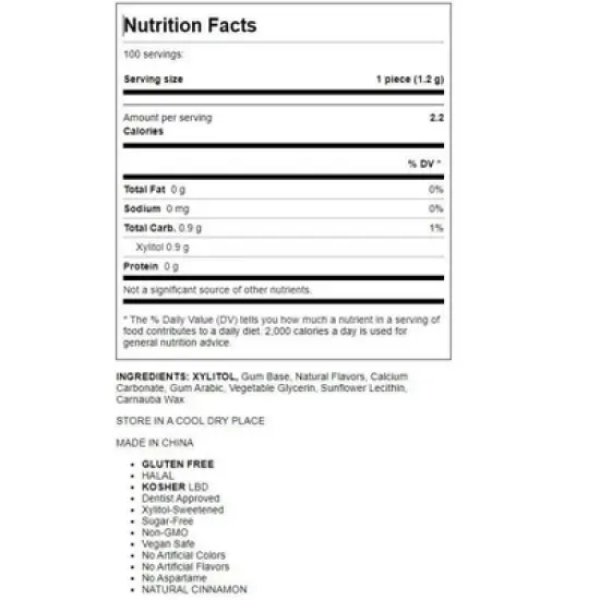 Xlear Spry Sugar-Free Gum - Natural Cinnamon image {1}