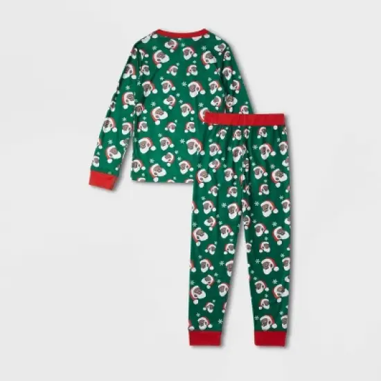 Greentop Gifts Kids' Santa Print Matching Family Pajama Set - Green image {2}