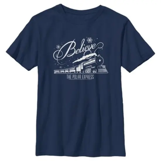 Boy's The Polar Express Believe Retro Train T-Shirt image {3}