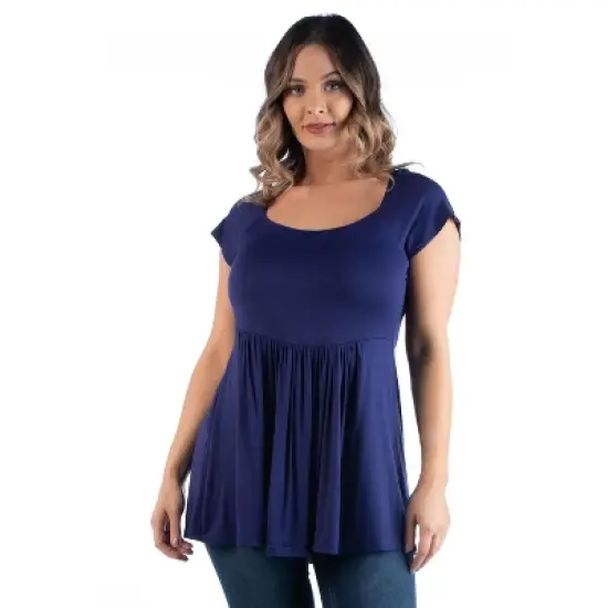 24seven Comfort Apparel Women's Plus Babydoll Tunic Top image {6}