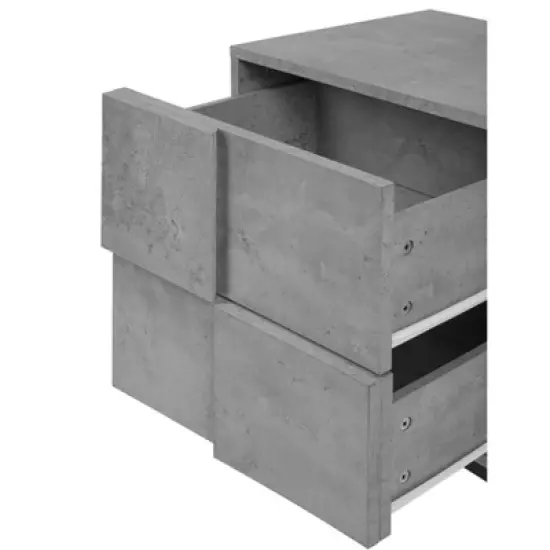 Adams 2 Drawers Cement Nightstand With Storage - The Pop Maison image {6}