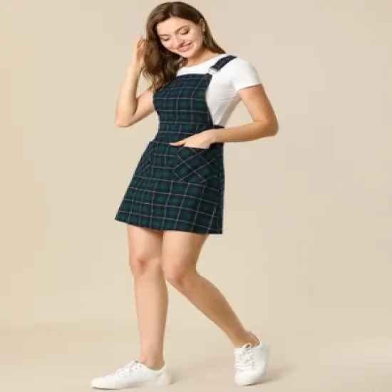 Allegra K Women's Causal Adjustable Strap Above Knee Suspender Skirts image {2}