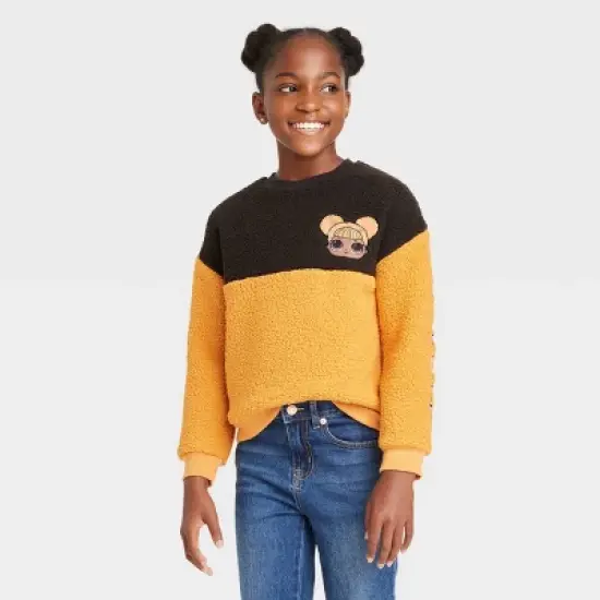 Girls' L.O.L. Surprise! Faux Shearling Sweatshirt - Yellow image {3}