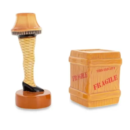 Silver Buffalo A Christmas Story Leg Lamp and Crate Ceramic Salt and Pepper Shakers | Set of 2 image {7}