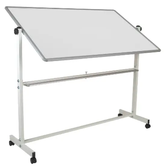 Flash Furniture HERCULES Series Double-Sided Mobile White Board Stand with Pen Tray image {6}