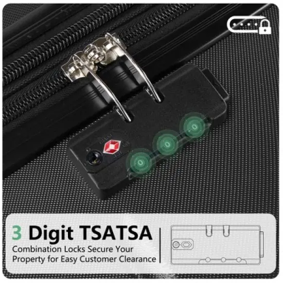 YONWAY 20" Hardshell Luggage , Expandable Lightweight ABS Suitcase, with TSA lock & Spinner Wheels image {6}