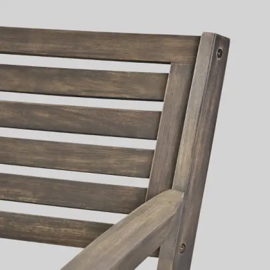 Della-Hermosa 7pc Acacia Wood Dining Set - Gray - Christopher Knight Home image {5}