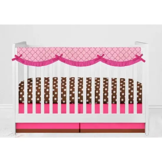 Bacati - Buttefly Pink Chocolate 10 pc Crib Bedding Set with Long Rail Guard Cover image {9}