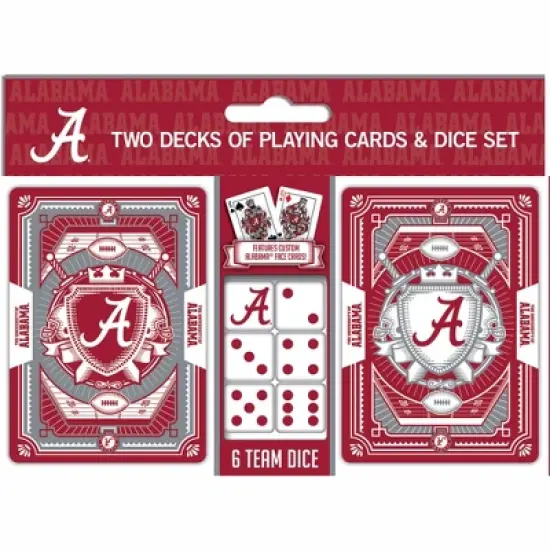 MasterPieces Officially Licensed NCAA Alabama Crimson Tide 2-Pack Playing cards & Dice set for Adults image {1}