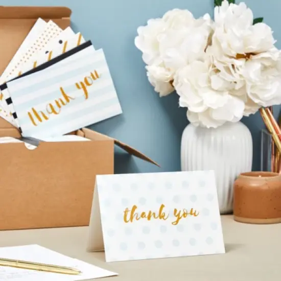 Juvale 144-Pack Bulk Thank You Cards Set with Envelopes, Blank Inside for Birthday Party, Baby Shower, Wedding, All Occasions, 4x6 in image {1}