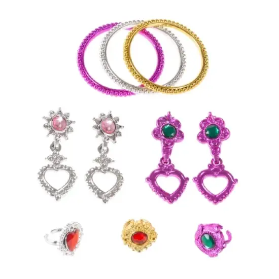 Toy Time Kids' Princess Dress-Up Accessory Set - 4 Pairs of Shoes, 3 Bracelets, 3 Rings, and 2 Pairs of Earrings image {4}
