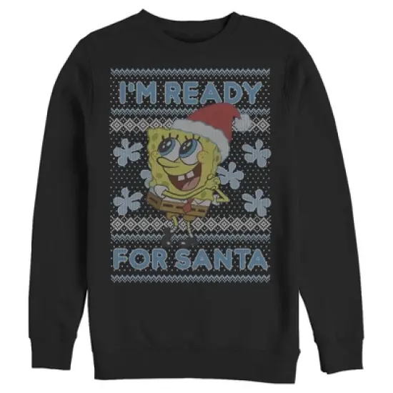 Men's SpongeBob SquarePants Ugly Christmas Ready Santa Sweatshirt image {2}