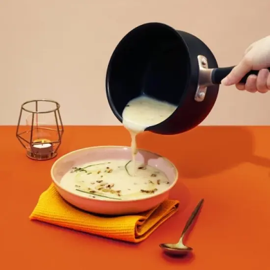 Meyer Accent Series 2qt Nonstick Hard Anodized Induction Saucepan Matte Black image {1}