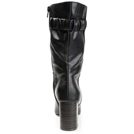 Journee Collection Womens Wilo Tru Comfort Foam Wide Calf Stacked Heel Mid Calf Boots image {2}