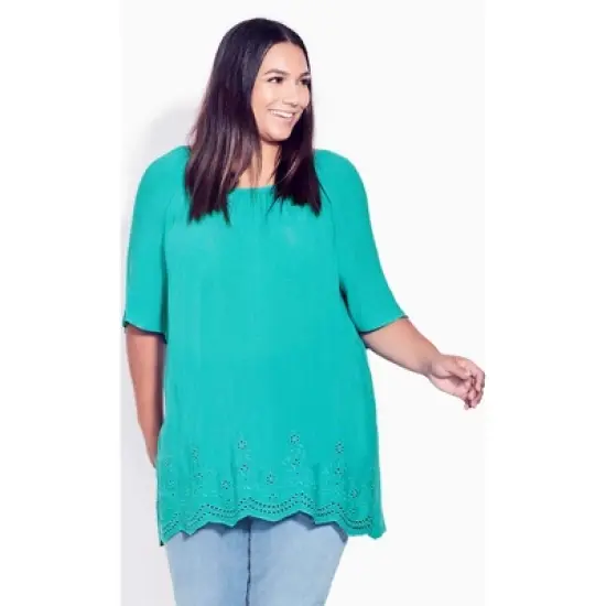 Women's Plus Size Payton Embroidered Top - turquoise | ARNA YORK image {7}
