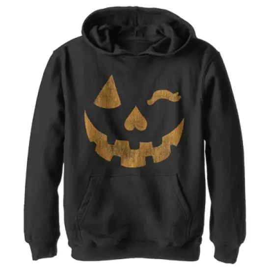 Boy's Lost Gods Halloween Jack-o'-Lantern Wink Pull Over Hoodie image {3}