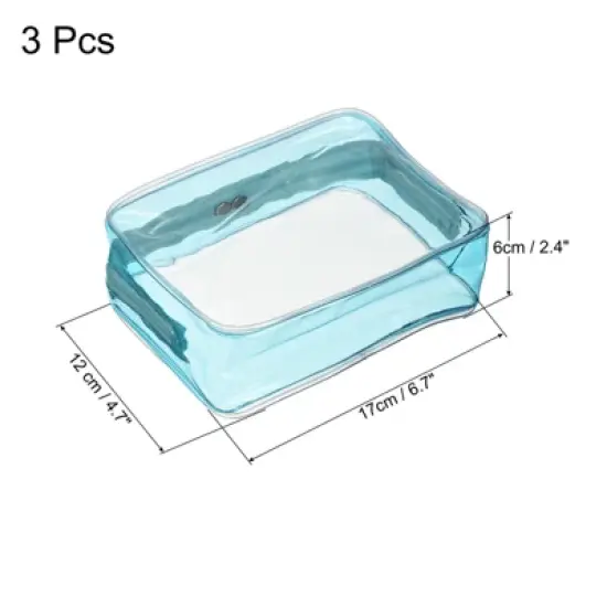 Unique Bargains Travel PVC Toiletry Bags Cosmetic Bags with Zipper for Home Storage and Travel image {1}