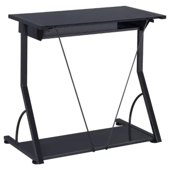 Alastair Computer Desk with Keyboard Tray and Storage Shelf Black - Coaster image {5}