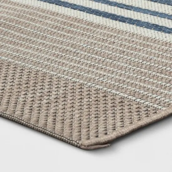 Sand Stripe Outdoor Rug Blue - Threshold&trade; image {2}