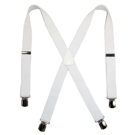 CTM Men's Elastic with Anti Slip Pin Clip 1 1/2 Inch Solid Suspenders image {7}