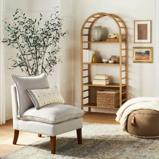72" Holladay Curved Wooden Bookcase - Threshold&trade; designed with Studio McGee image {1}