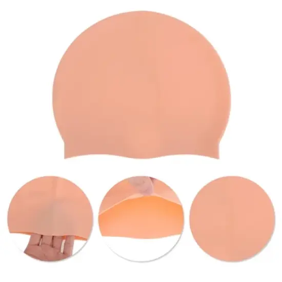 Unique Bargains Silicone Waterproof Solid Swim Cap 1 Pc image {2}