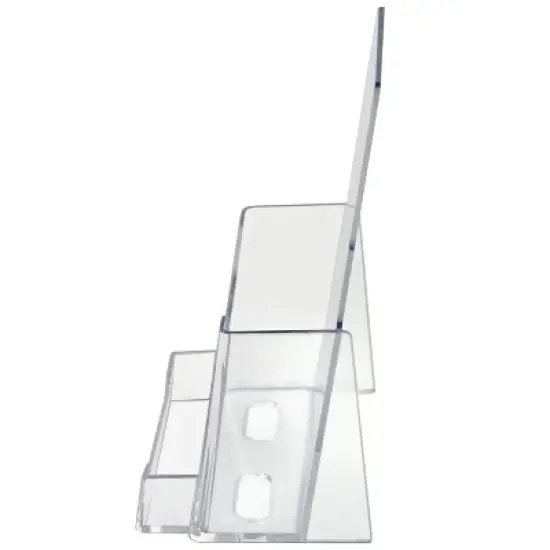 Azar Displays Trifold Brochure Holder w/ Business Card Pocket. Inside Dimension: 4.125"W image {4}
