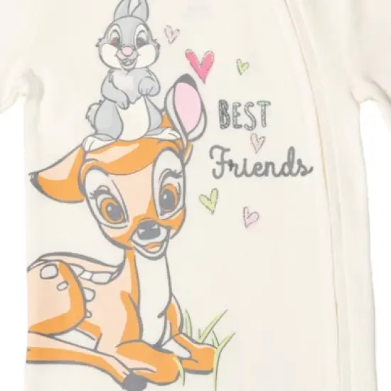 Disney The Aristocats Bambi Baby Girls 3 Pack Zip Up Sleep N' Play Coveralls Newborn to Infant image {6}