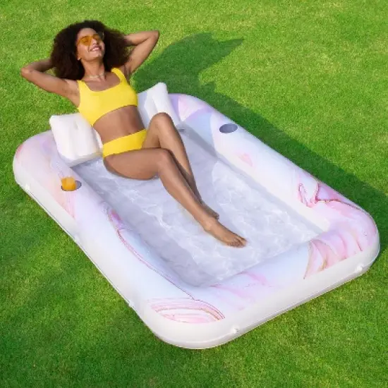 Sloosh Pool Floats Adult Pool Tanning Bed with Pillow, Suntan Pools Float Raft Tanning Pool for Adult Pool Lounger image {11}