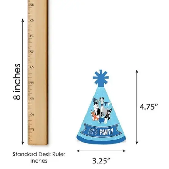 Big Dot of Happiness Pawty Like a Puppy - Mini Cone Dog Baby Shower or Birthday Party Hats - Small Little Party Hats - Set of 8 image {5}